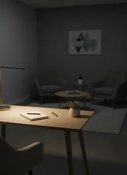 חלל טיפולי מוארך ושקט עם תאורה עדינה ואווירה מרגיעה